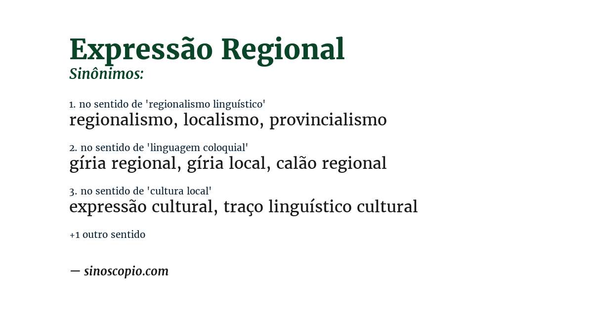 Sinônimo de expressão regional