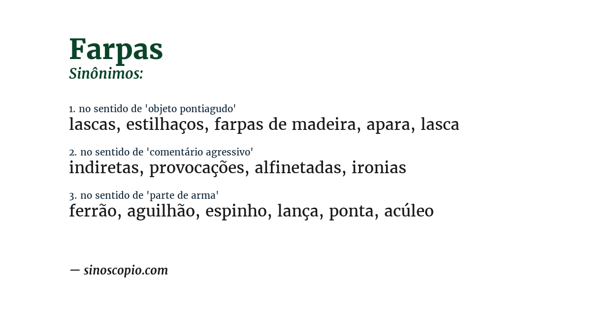 Sinônimo de farpas