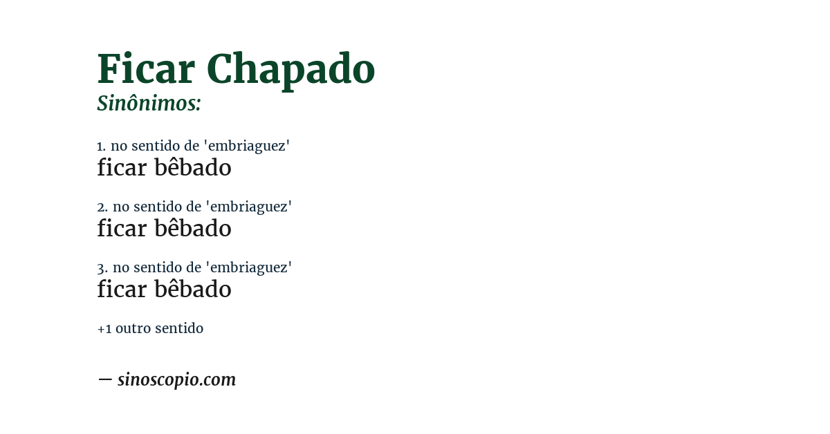 Sinônimo de ficar chapado