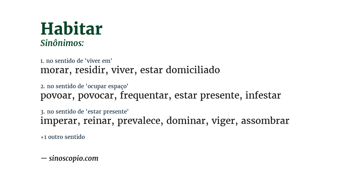 Sinônimo de habitar