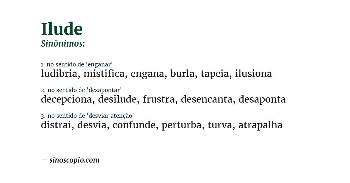 Sinônimo de ilude