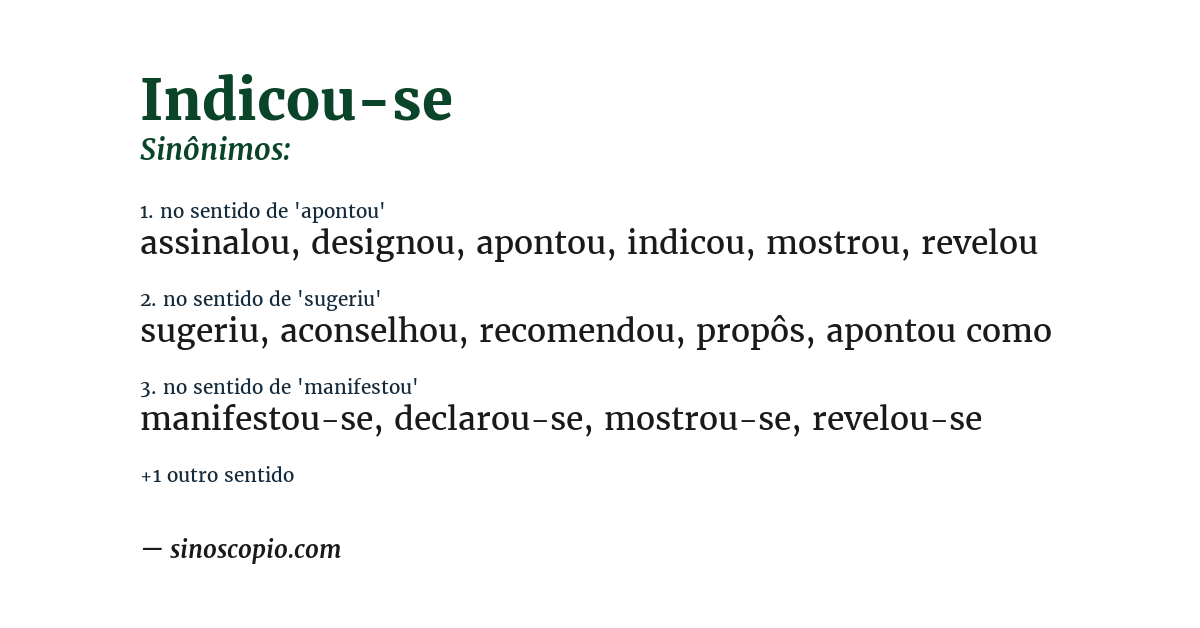 Sinônimo de indicou-se