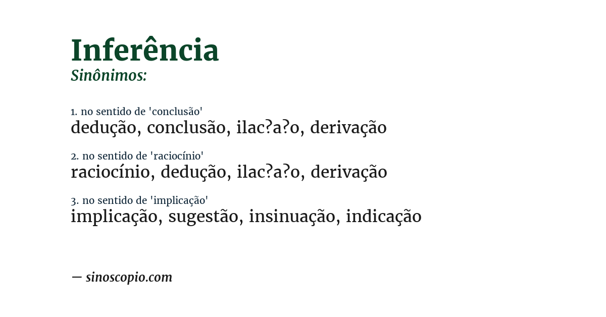 Sinônimo de inferência