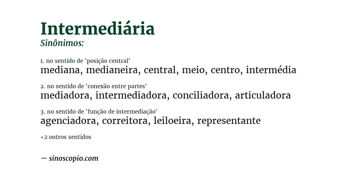 Sinônimo de intermediária