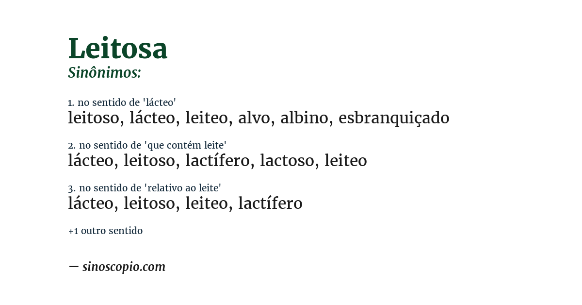 Sinônimo de leitosa