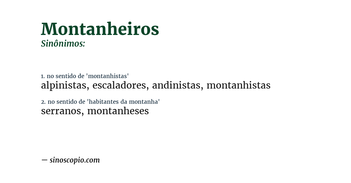 Sinônimo de montanheiros