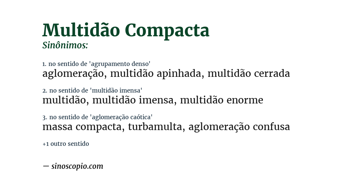 Sinônimo de multidão compacta