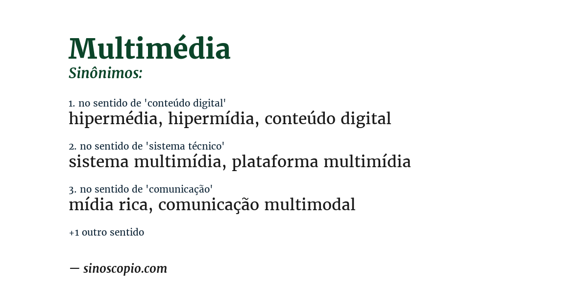 Sinônimo de multimédia