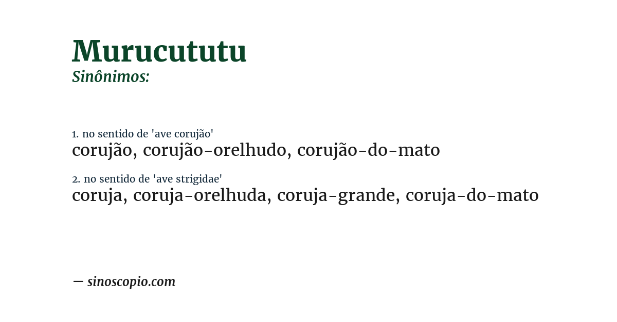Sinônimo de murucututu