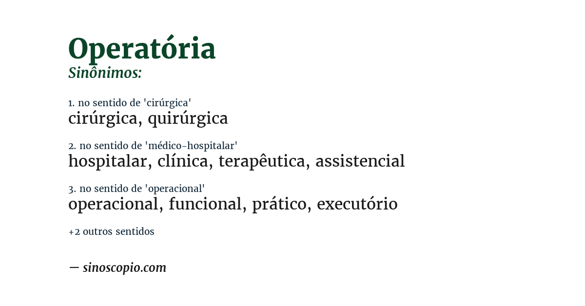 Sinônimo de operatória