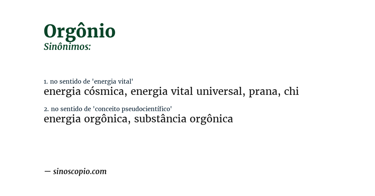 Sinônimo de orgônio