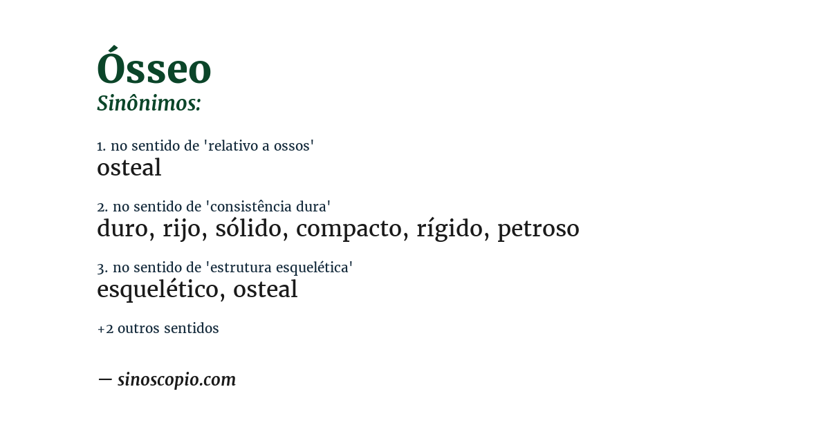 Sinônimo de ósseo