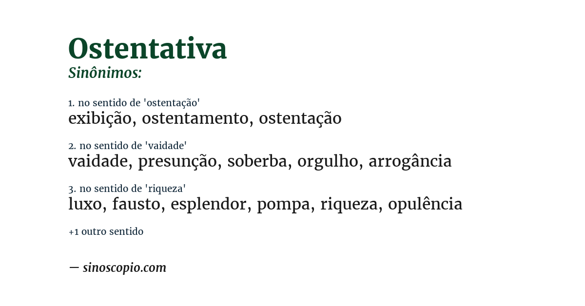Sinônimo de ostentativa