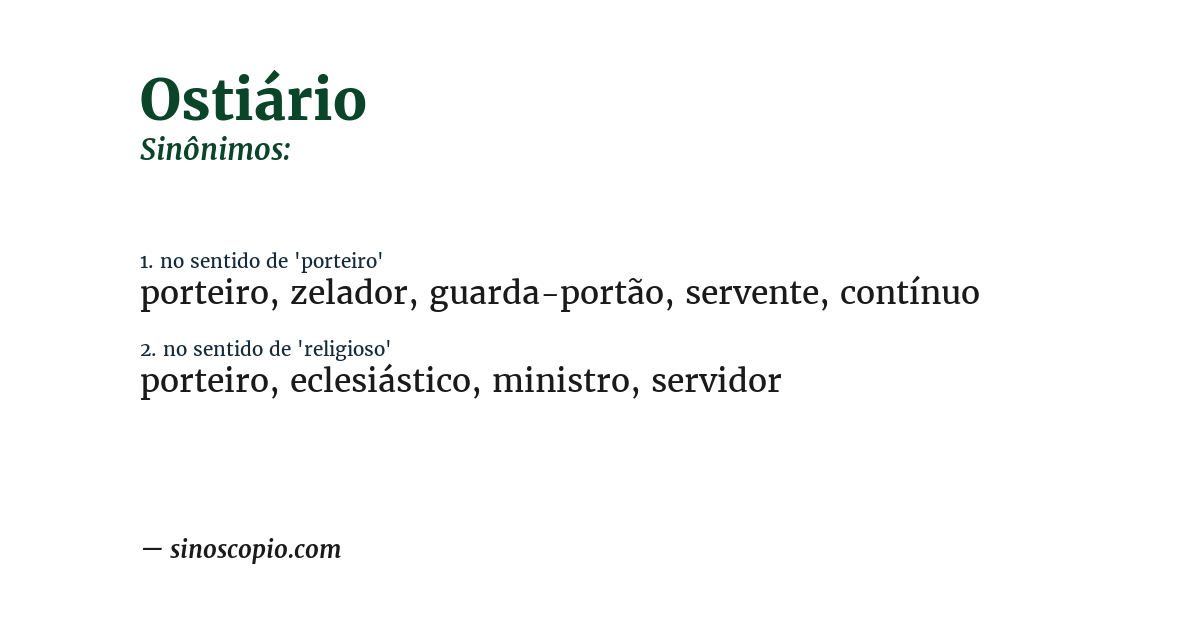 Sinônimo de ostiário
