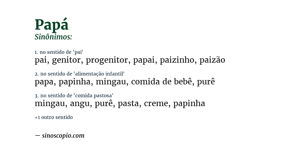 Sinônimo de papá