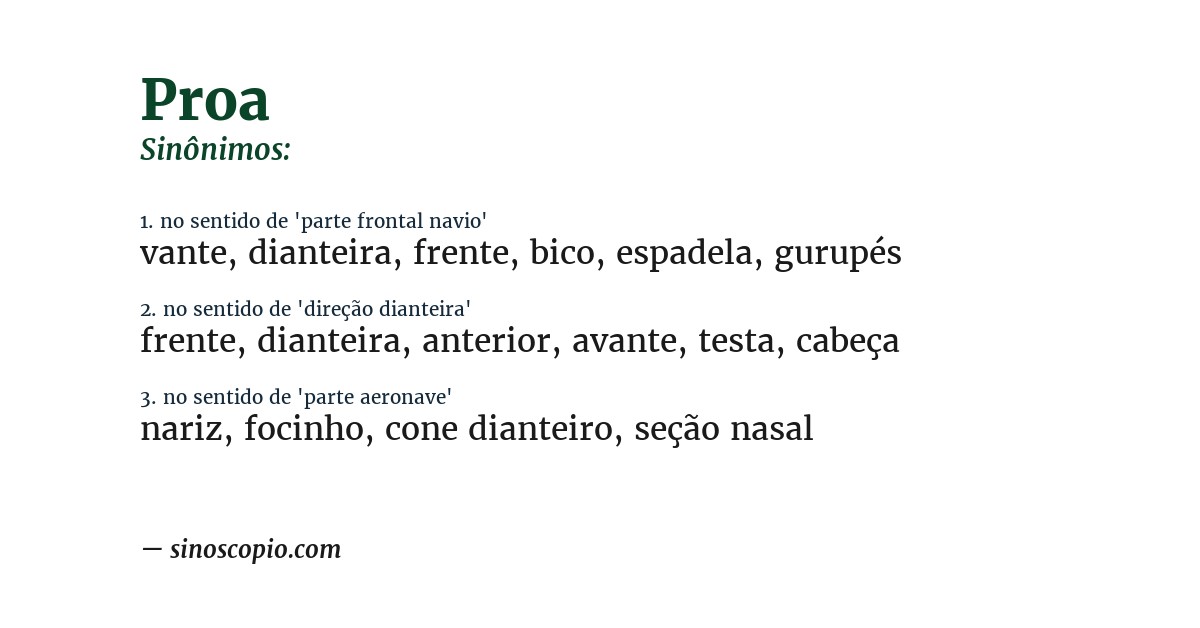 Sinônimo de proa