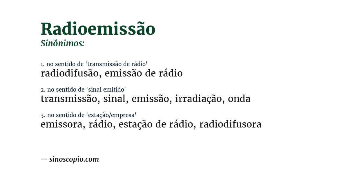 Sinônimo de radioemissão