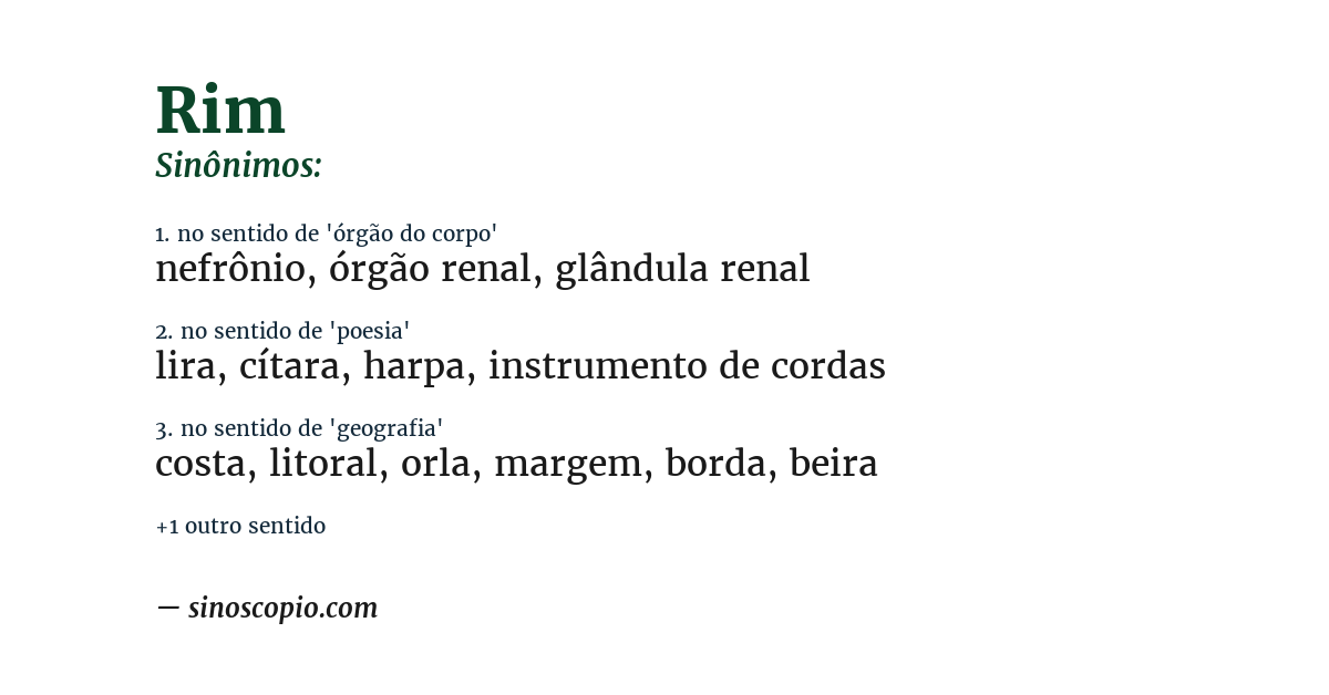 Sinônimo de rim