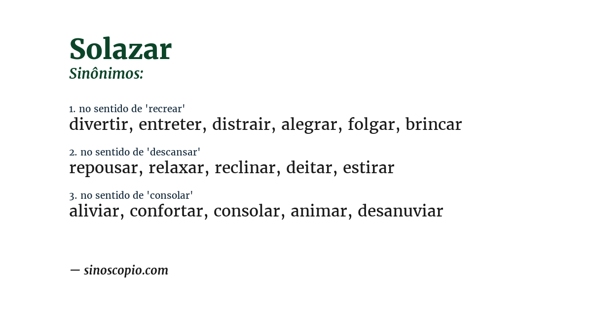 Sinônimo de solazar