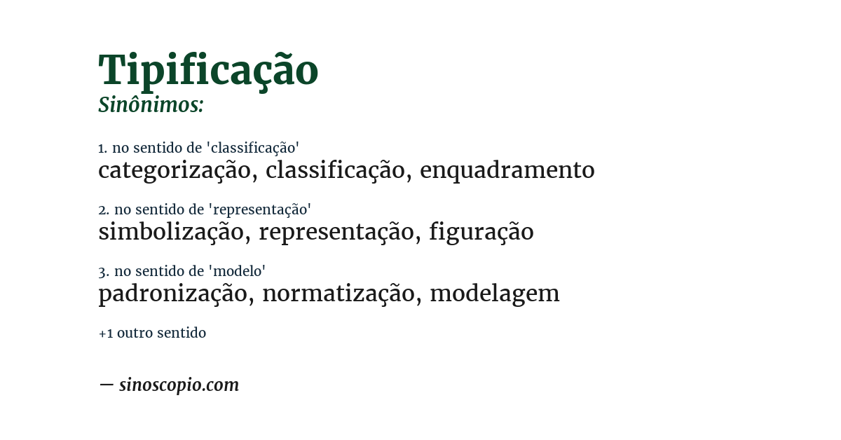 Sinônimo de tipificação