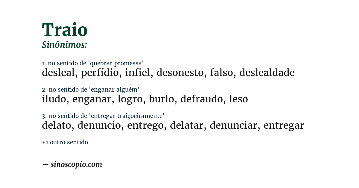 Sinônimo de traio