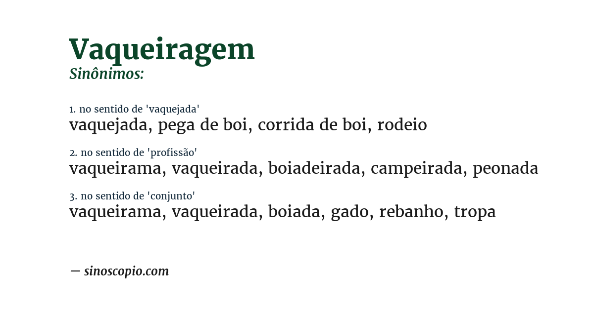 Sinônimo de vaqueiragem
