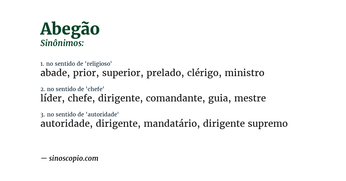 Sinônimo de abegão