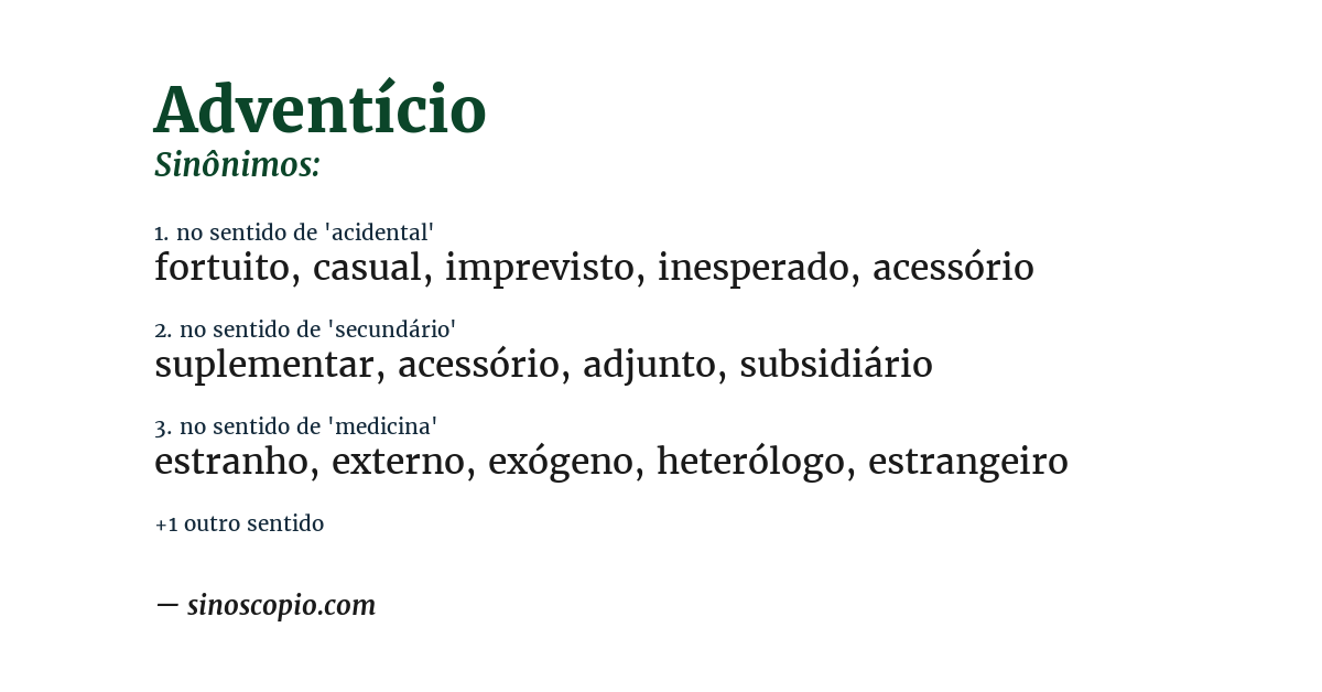 Sinônimo de adventício