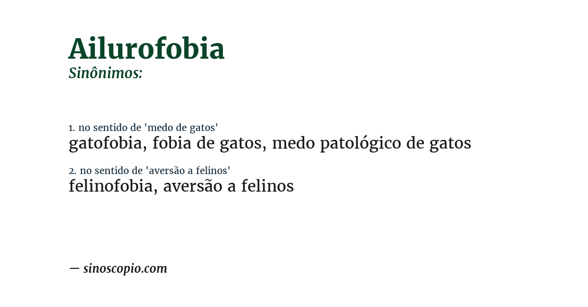 Sinônimo de ailurofobia