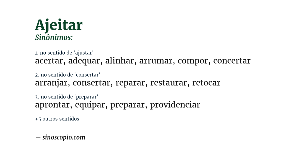Sinônimo de ajeitar