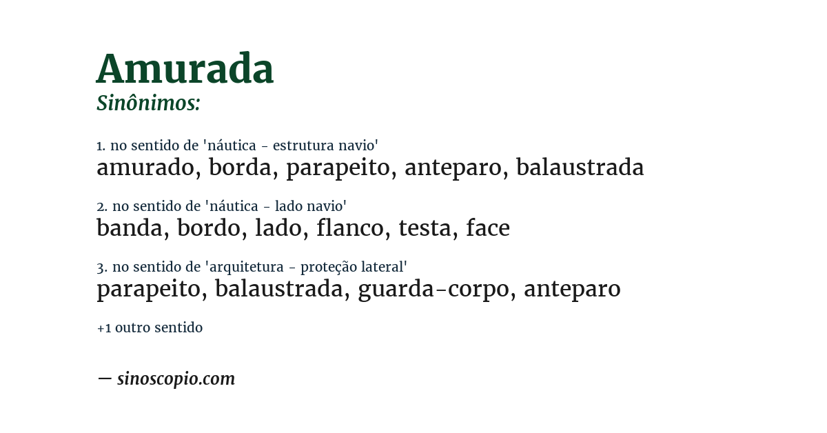 Sinônimo de amurada