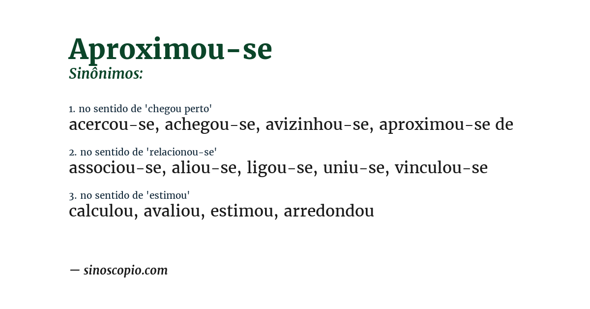 Sinônimo de aproximou-se