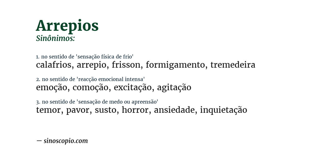 Sinônimo de arrepios