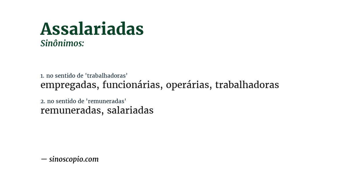 Sinônimo de assalariadas