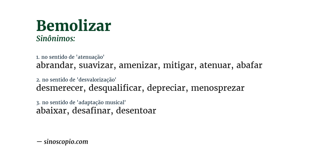 Sinônimo de bemolizar
