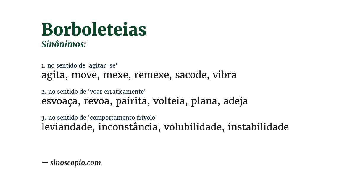 Sinônimo de borboleteias