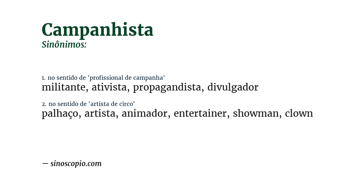 Sinônimo de campanhista
