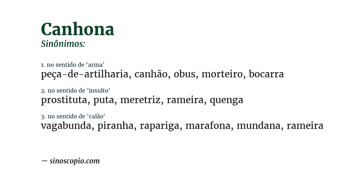 Sinônimo de canhona