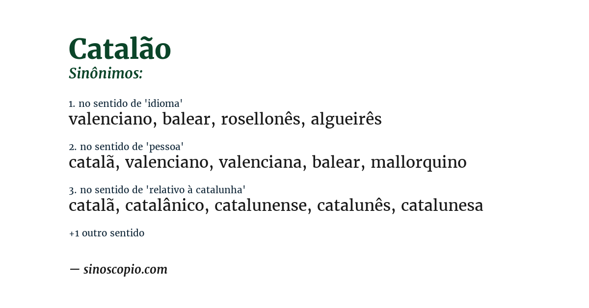 Sinônimo de catalão