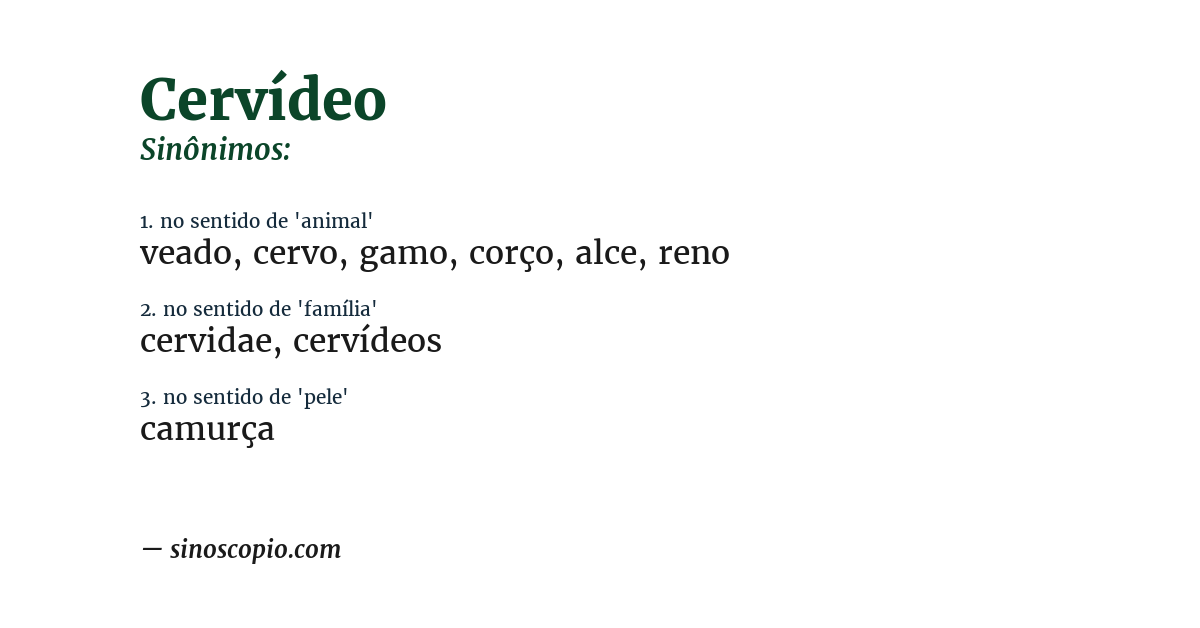 Sinônimo de cervídeo