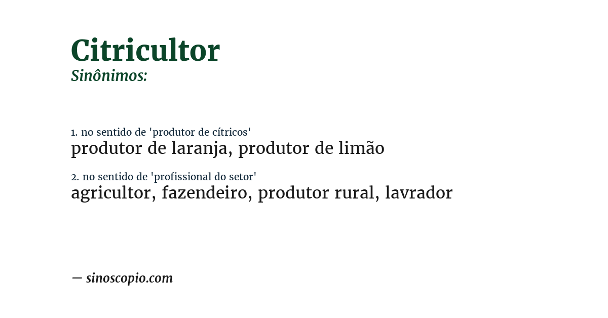 Sinônimo de citricultor