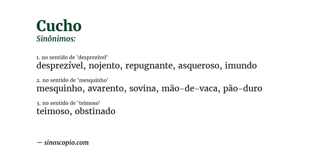 Sinônimo de cucho