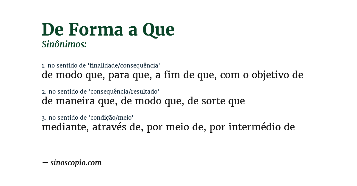 Sinônimo de de forma a que
