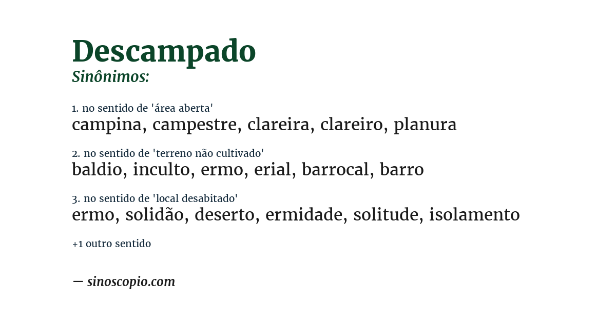 Sinônimo de descampado