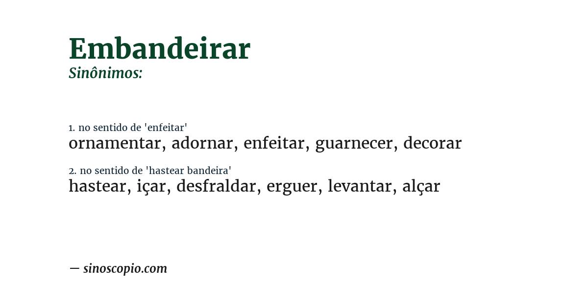 Sinônimo de embandeirar