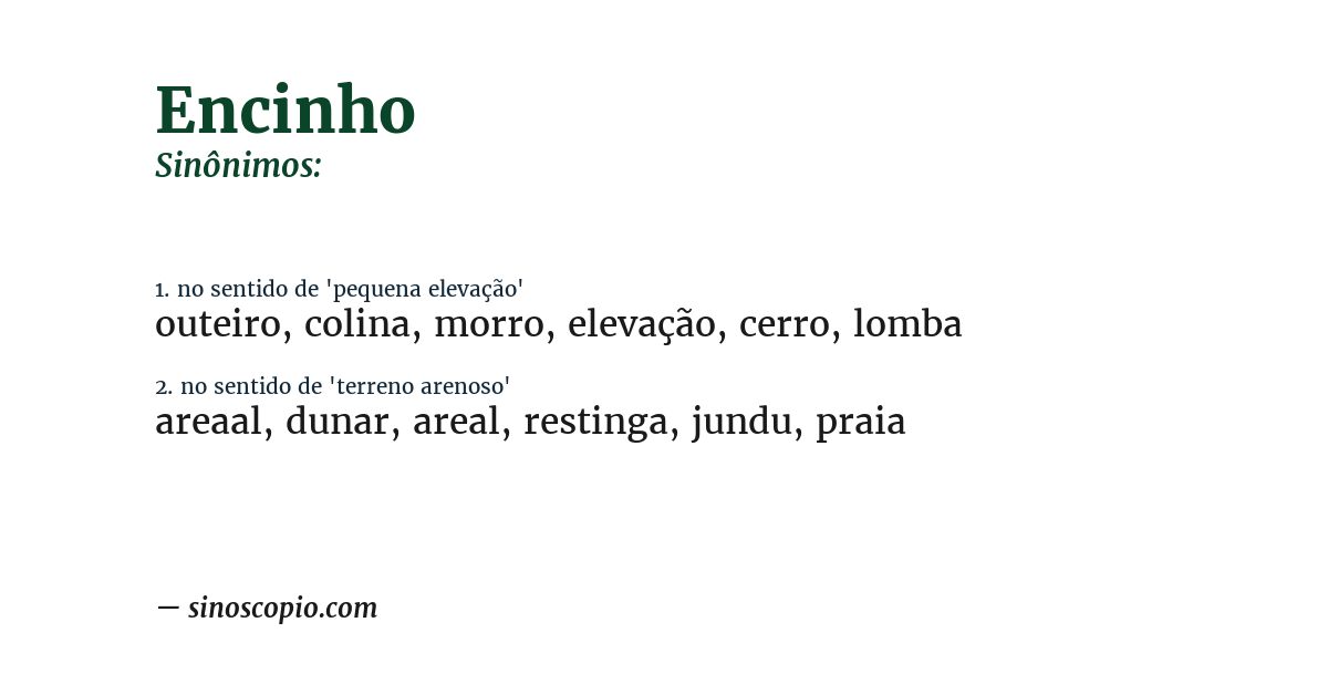 Sinônimo de encinho