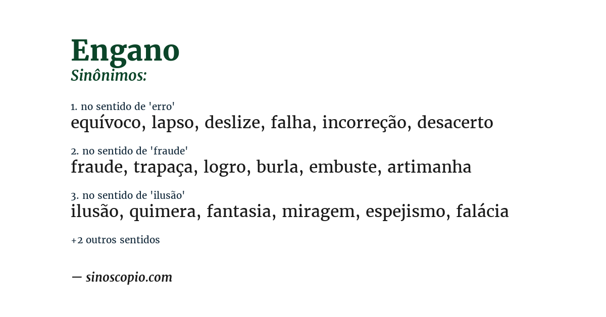 Sinônimo de engano
