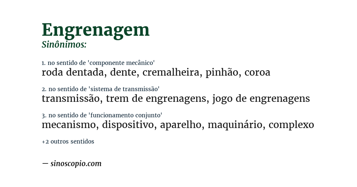 Sinônimo de engrenagem
