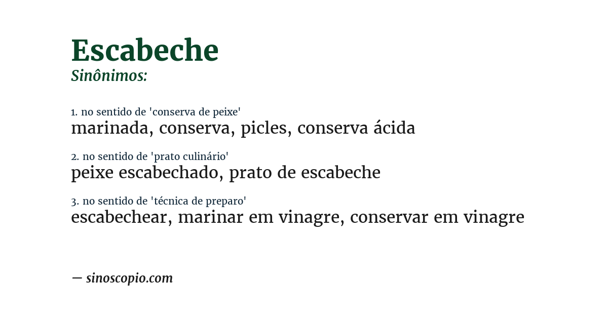 Sinônimo de escabeche