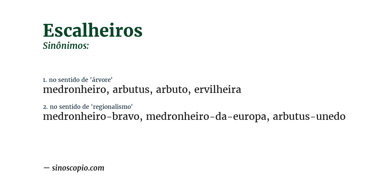 Sinônimo de escalheiros
